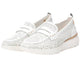 Carmela Leather Wedge Moccasin with Rosette Pattern 162275 -White - My Shoe Shop - Moccasin