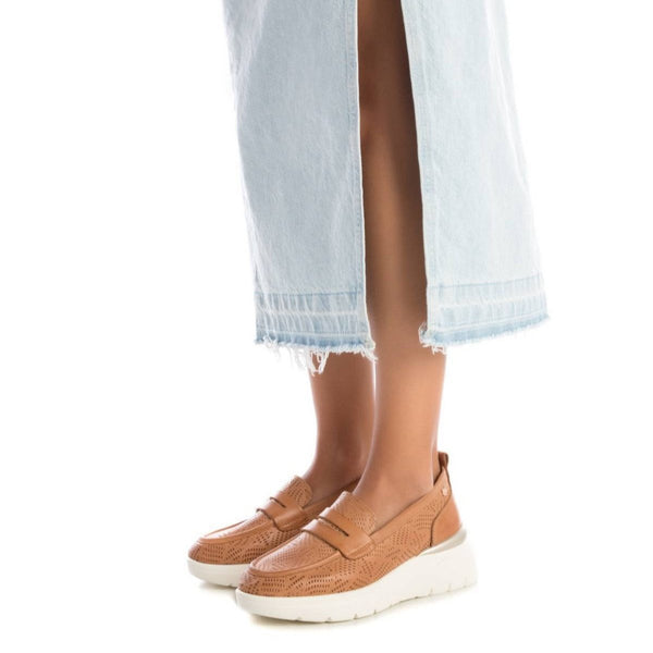 Carmela Moc Style Shoe on Wedge 161428 - Camel - My Shoe Shop - Loafer