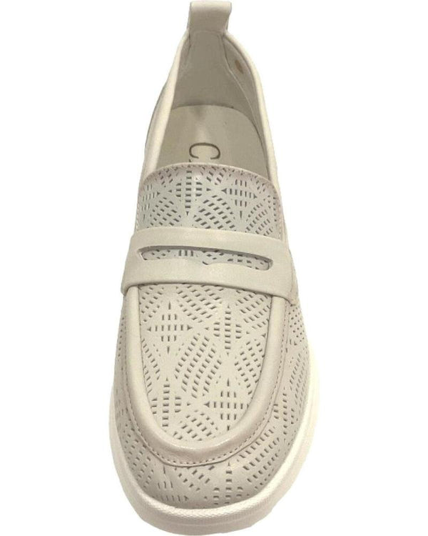 Carmela Moc Style Shoe on Wedge 161428 - Ice - My Shoe Shop - Loafer
