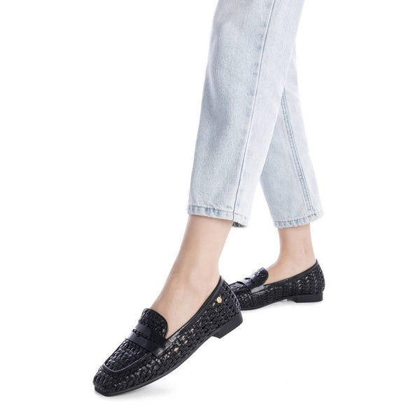 Carmela Open Leather Moccasin 162410 - Black - My Shoe Shop - Moccasin