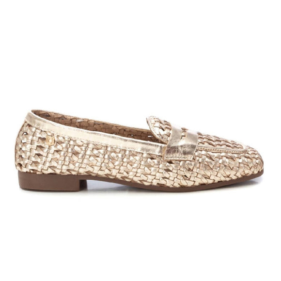 Carmela Open Leather Moccasin 162410 - Gold - My Shoe Shop - Moccasin