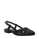 Carmela Open Leather Sandal with Backstrap 162412 - Black - My Shoe Shop - Flat