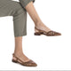 Carmela Open Leather Sandal with Backstrap 162412 - Bronze - My Shoe Shop - Flat