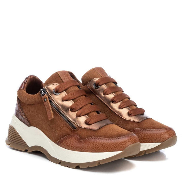 Carmela Sneaker with Side Zip 160195 - Camel - My Shoe Shop - Sneaker