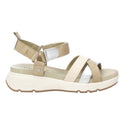 Carmela Strappy Sandal with Velcro Strap 161480 - Khaki - My Shoe Shop - sandal