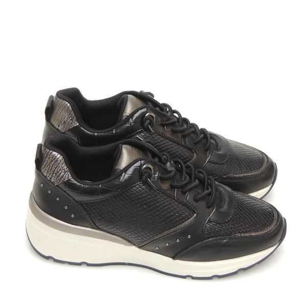 Carmela Stylish Sneaker with small studs 161824 - Black - My Shoe Shop - Sneaker