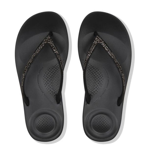 FitFlop Iqushion Sparkle - Black - My Shoe Shop - Slipslop