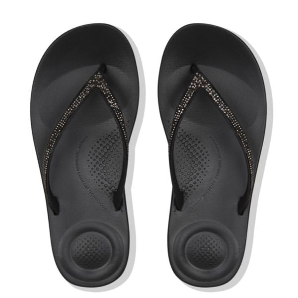 FitFlop Iqushion Sparkle - Black - My Shoe Shop - Slipslop