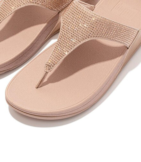 Fitflop Lulu Crystal Embellished - Rose Gold - My Shoe Shop - Comfort