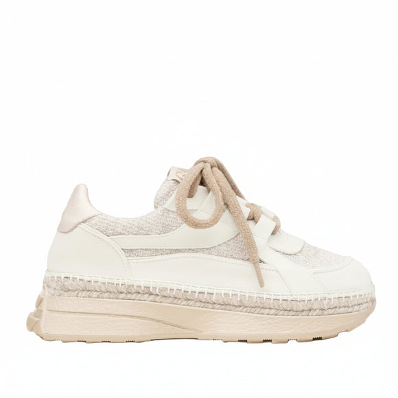 Milky leather and cotton Gaimo Barbie V0001 lace-up sneaker