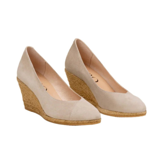Gaimo Bonny Suede Closed Pointy Espadrille Wedge - Kangaroo - My Shoe Shop - General