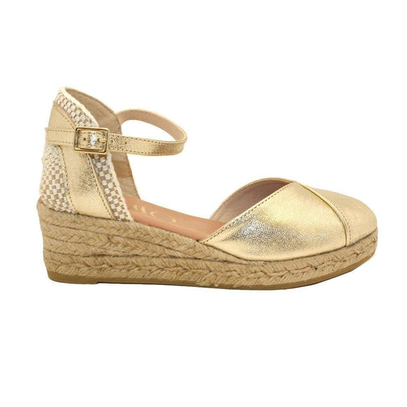 Gaimo Copita Leather Closed Low Espadrille Wedge - Carrara - My Shoe Shop - General