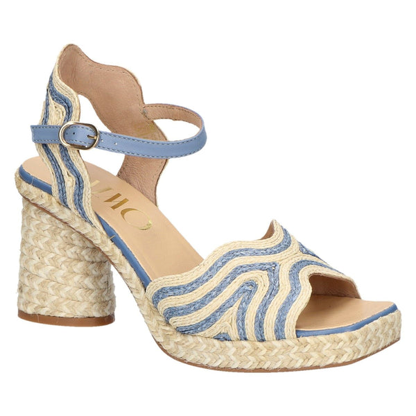 Gaimo Danae V0010 Round Block Heel Wavey Weave Upper - Marino - My Shoe Shop - Espadrille