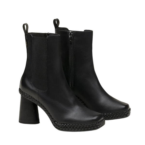 Gaimo Elin V0002 Ankle Boot with Elastic Side with Block Heel - Black - My Shoe Shop - boot