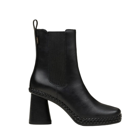 Gaimo Elin V0002 Ankle Boot with Elastic Side with Block Heel - Black - My Shoe Shop - boot