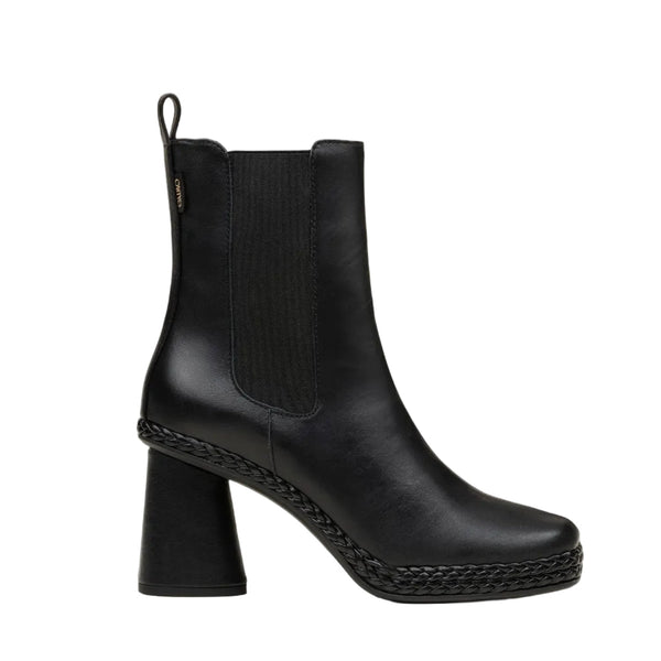 Gaimo Elin V0002 Ankle Boot with Elastic Side with Block Heel - Black - My Shoe Shop - boot