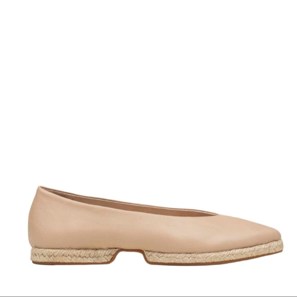 Gaimo Illy Leather Pointy Espadrille Ballerina - Nude Beige - My Shoe Shop - General
