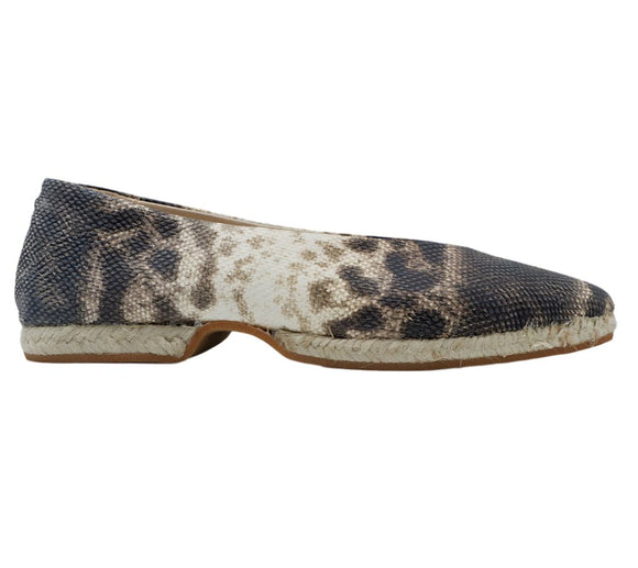 Gaimo Illy Leather Pointy Espadrille Ballerina - Roccia Animal Print - My Shoe Shop - General