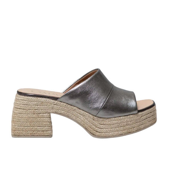 Gaimo Kala V0037 Slip in Mule with Block Heel -Napa Pewter - My Shoe Shop - Espadrille