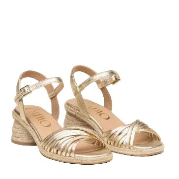 Gaimo Narcisa V0002 Strappy Small Block Heel Sandal - Napa Platino - My Shoe Shop - Espadrille