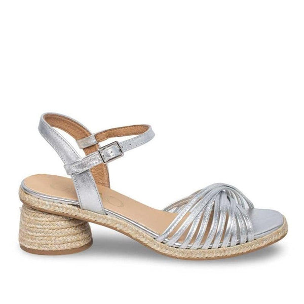 Gaimo Narcisa V001 Strappy Small Block Heel Sandal - Napa Plata - My Shoe Shop - Espadrille