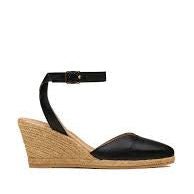 Gaimo Oriana V0002 Leather Pointed Nose Espadrille - Black - My Shoe Shop - Wedge