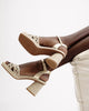 Gaimo Pernis Open Toe Espadrille Block Heel - Platino Gold - My Shoe Shop - General