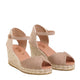 Gaimo Ronny Suede Peep-toe Espadrille Wedge - Kangaroo Taupe Grey - My Shoe Shop - Wedge