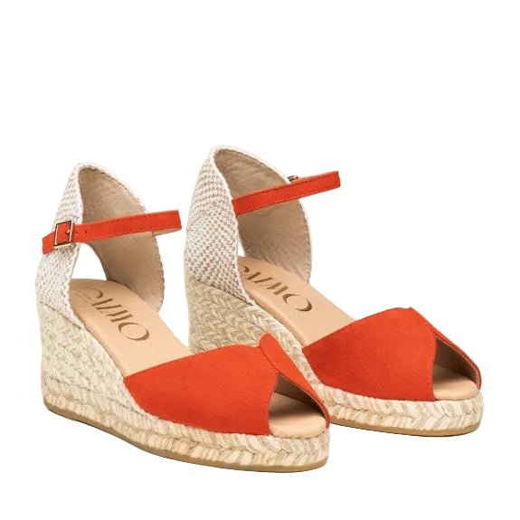 Gaimo Ronny Suede Peep-toe Espadrille Wedge - Rojo `(red) - My Shoe Shop - Wedge