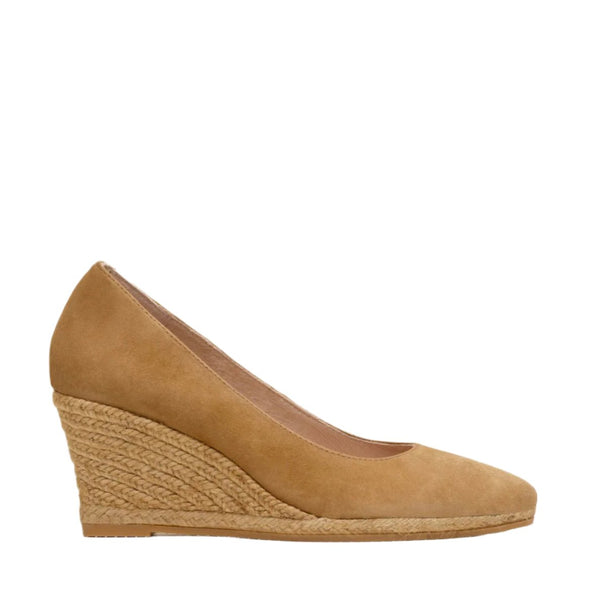 Gaimo Teva Suede Closed Pointy Espadrille Wedge - Camel. - My Shoe Shop - General