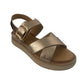 Inuovo 113117 Criss Cross low Wedge Sandal with Buckle - Metallic Ash - My Shoe Shop - Wedge