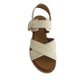Inuovo 113117 Criss Cross low Wedge Sandal with Buckle - SD Crema - My Shoe Shop - sandal