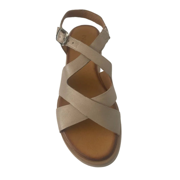 Inuovo 113120 Strappy Low Wedge Sandal - Grey - My Shoe Shop - sandal