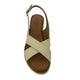 Inuovo 113124 Criss Cross Sandal with Low Wedge - Crema - My Shoe Shop - sandal