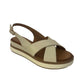 Inuovo 113124 Criss Cross Sandal with Low Wedge - Crema - My Shoe Shop - sandal