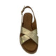 Inuovo 113124 Criss Cross Sandal with Low Wedge - Gold - My Shoe Shop - sandal