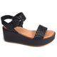 Inuovo 123035 Weave Strap with Buckle Wedge - Black - My Shoe Shop - Wedge