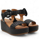 Inuovo 123035 Weave Strap with Buckle Wedge - Black - My Shoe Shop - Wedge