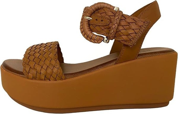 Inuovo 123035 Weave Strap with Buckle Wedge - Coconut - My Shoe Shop - Wedge