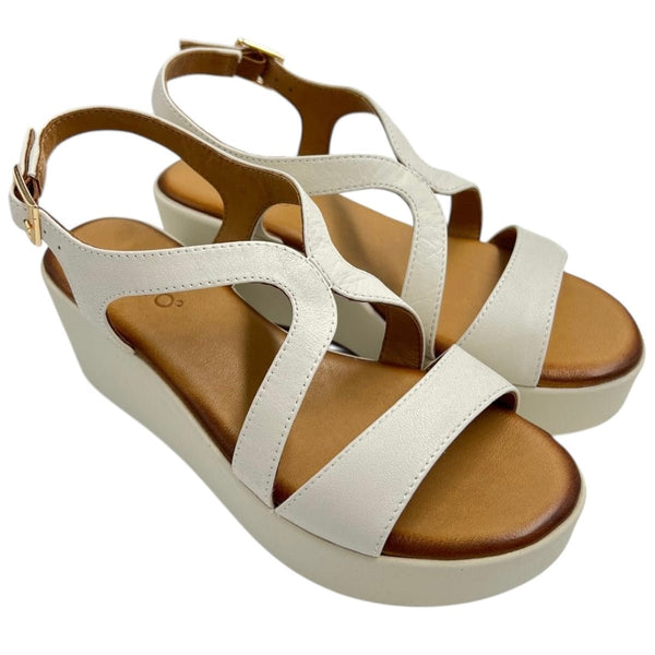 Inuovo 123106 Strappy Wedge - Crema - My Shoe Shop - Wedge