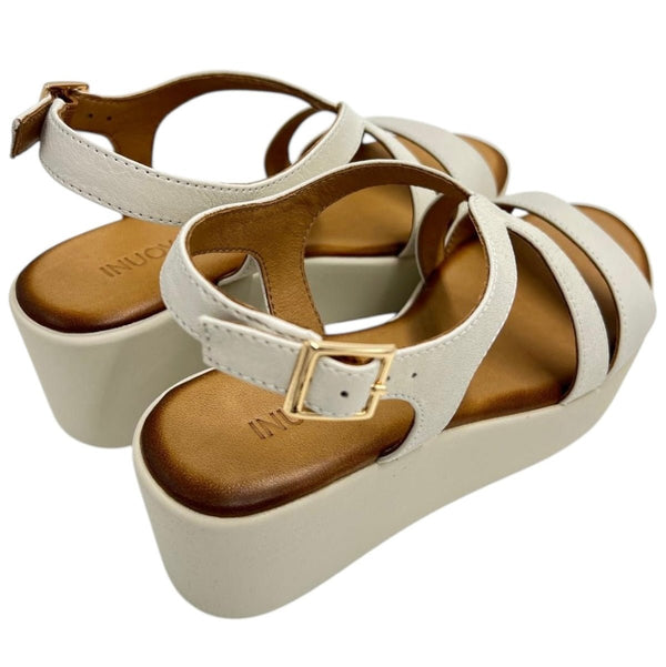 Inuovo 123106 Strappy Wedge - Crema - My Shoe Shop - Wedge