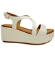 Inuovo 123106 Strappy Wedge - Crema - My Shoe Shop - Wedge