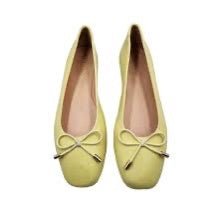 Inuovo A92001 Leather Pump with Bow - Pistacitio - My Shoe Shop - Ballerina
