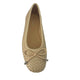 Inuovo A92002 Leather Woven Pump with Bow - Nude - My Shoe Shop - Ballerina