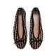 Inuovo A92064 Two-Tone Woven Pump with Bow - Black Goat - My Shoe Shop - Flat