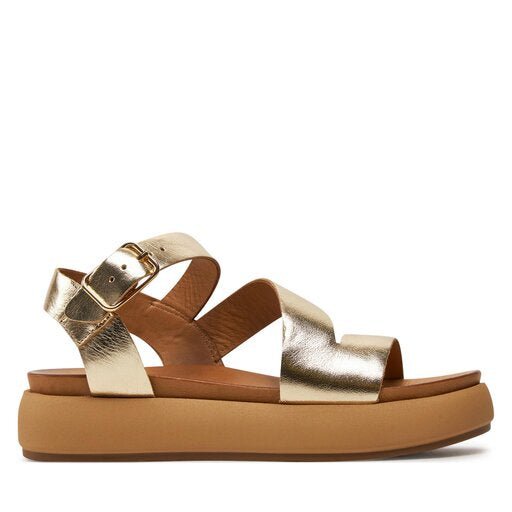 Inuovo A96001 Z-Strap Platform Sandal - Gold - My Shoe Shop - sandal