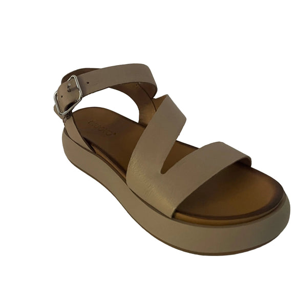 Inuovo A96001 Z-Strap Platform Sandal - Grey - My Shoe Shop - sandal