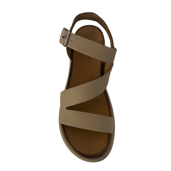 Inuovo A96001 Z-Strap Platform Sandal - Grey - My Shoe Shop - sandal