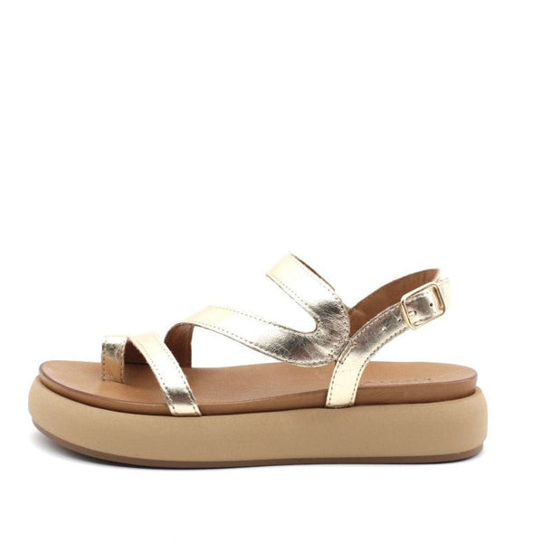 Inuovo A96003 Toe-Post Strappy Platform Sandal - Gold - My Shoe Shop - Sandal