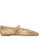 Inuovo D27021 Two-Tone Mary-Jane Woven Pump - Gold - My Shoe Shop - Flat
